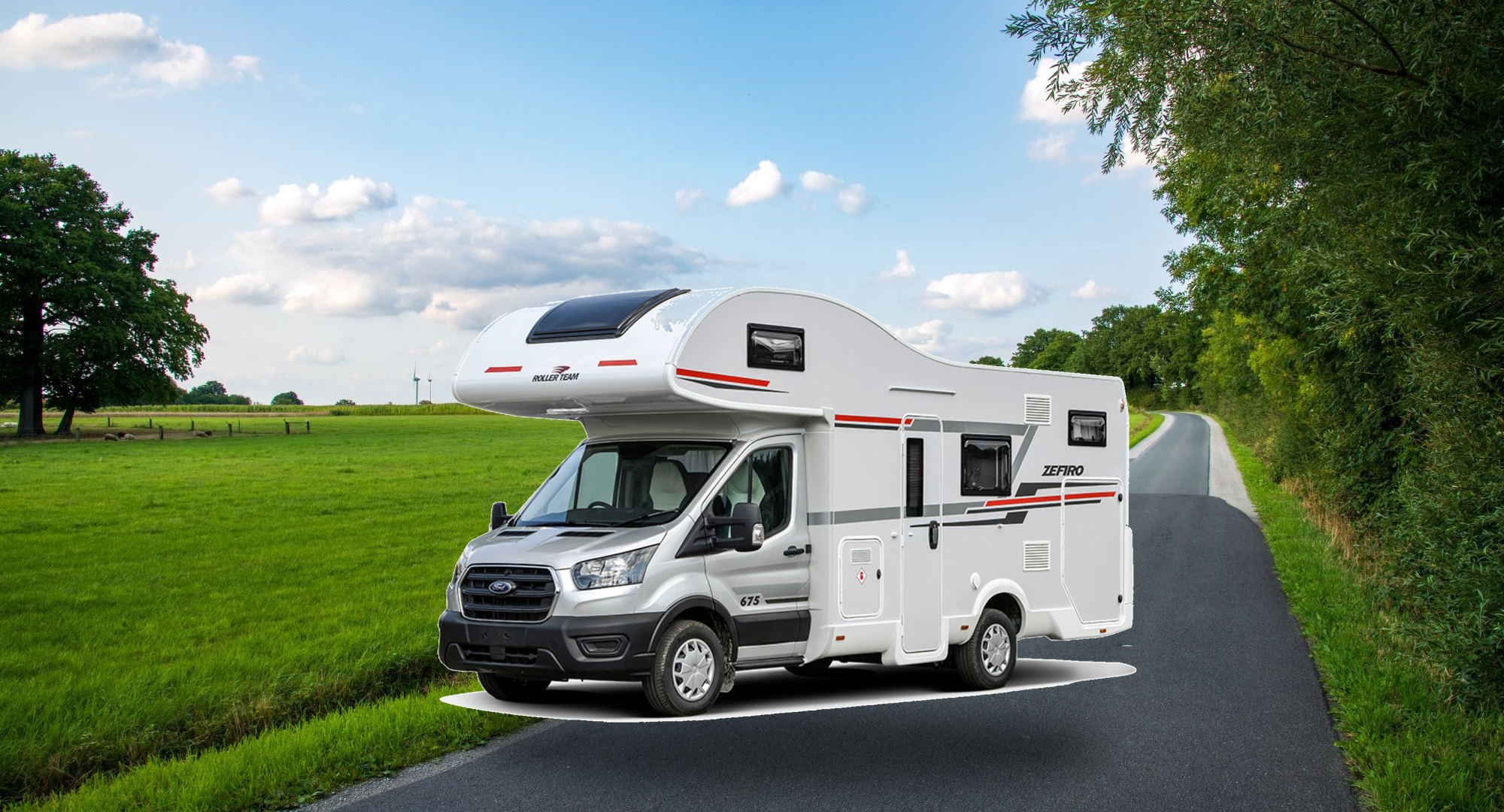 Roller Team Zefiro 675 motorhome on a country road